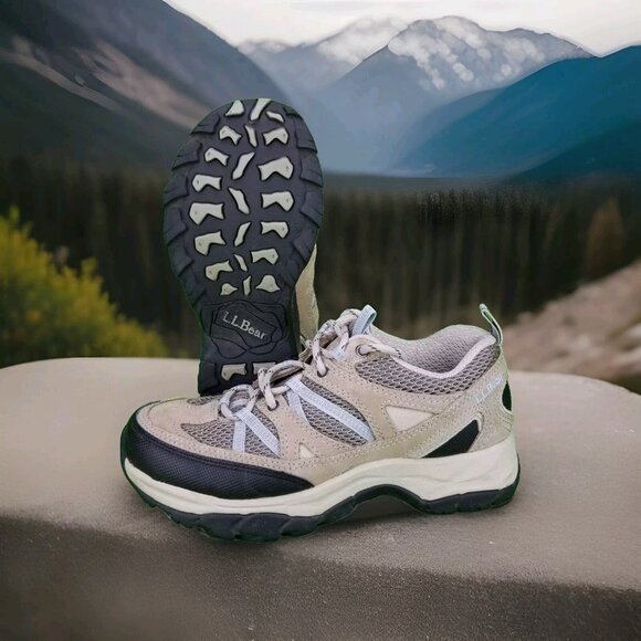 ✅LL Bean Trail Model 4 Hiking Sneakers Brown Leather Ventilated Women's 6M🌎 - Picture 3 of 12